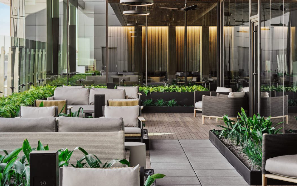 American Express Centurion Lounge has been ranked the No.1 lounge network in the US. Pictured is the Amex Centurion Lounge at Hartsfield-Jackson Atlanta International Airport