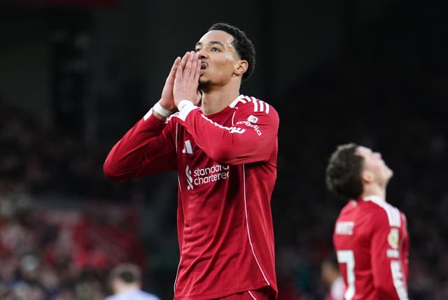 <p>Hugo Ekitike scored twice (Martin Rickett/PA)</p>