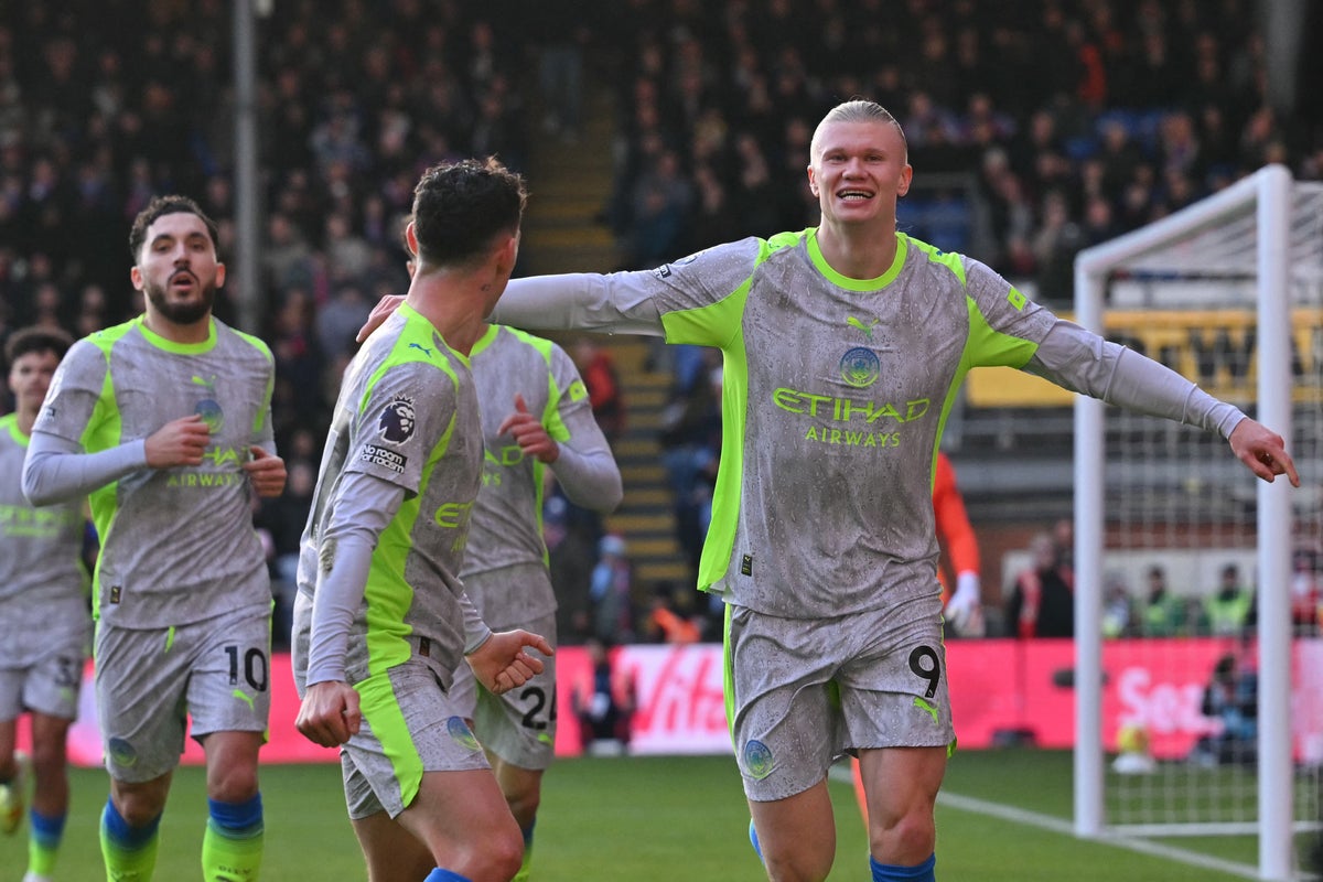 Erling Haaland at the double as Manchester City battle past