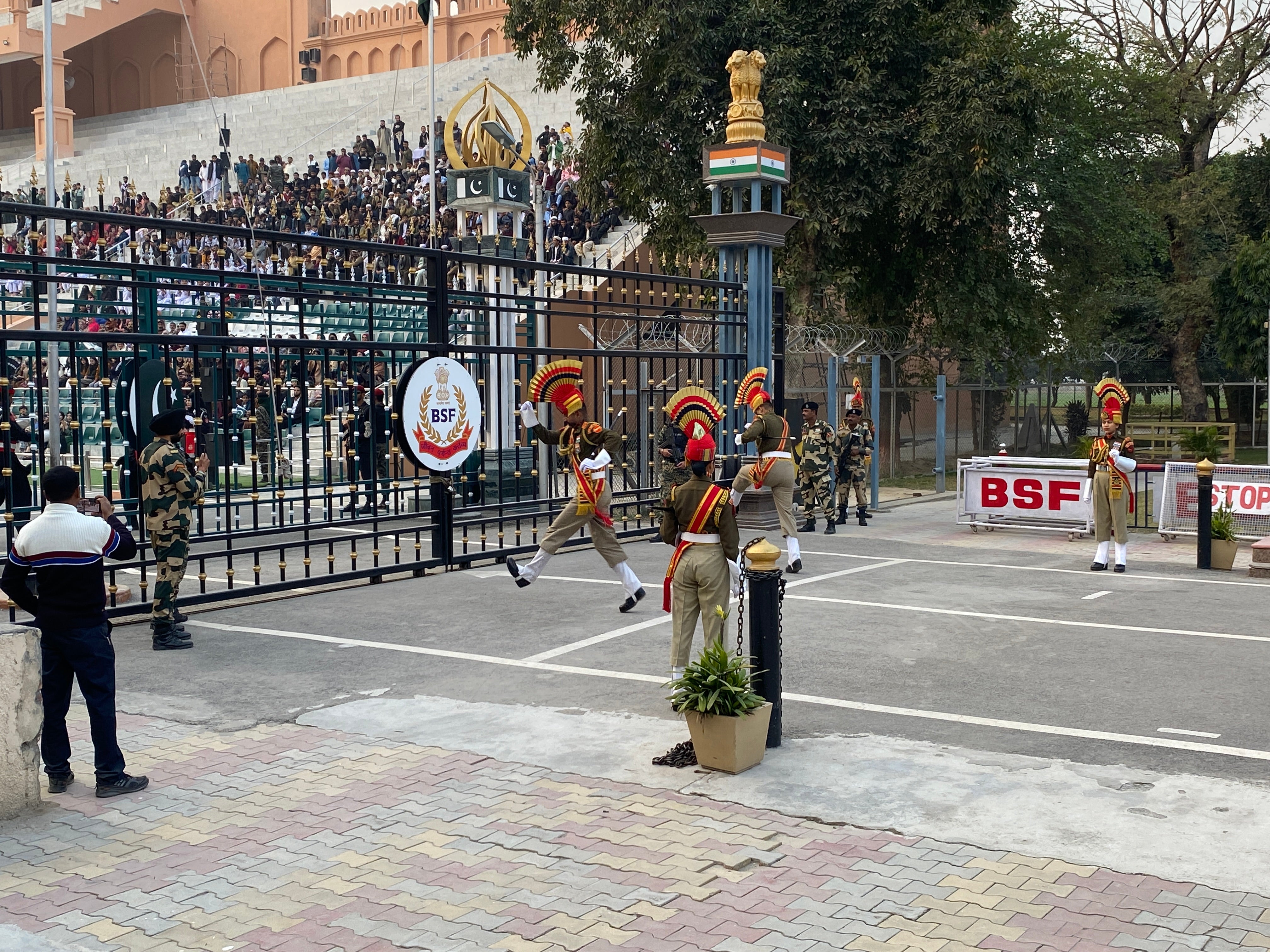 War footing: Looking through the border gates to the Pakistani side of the frontier