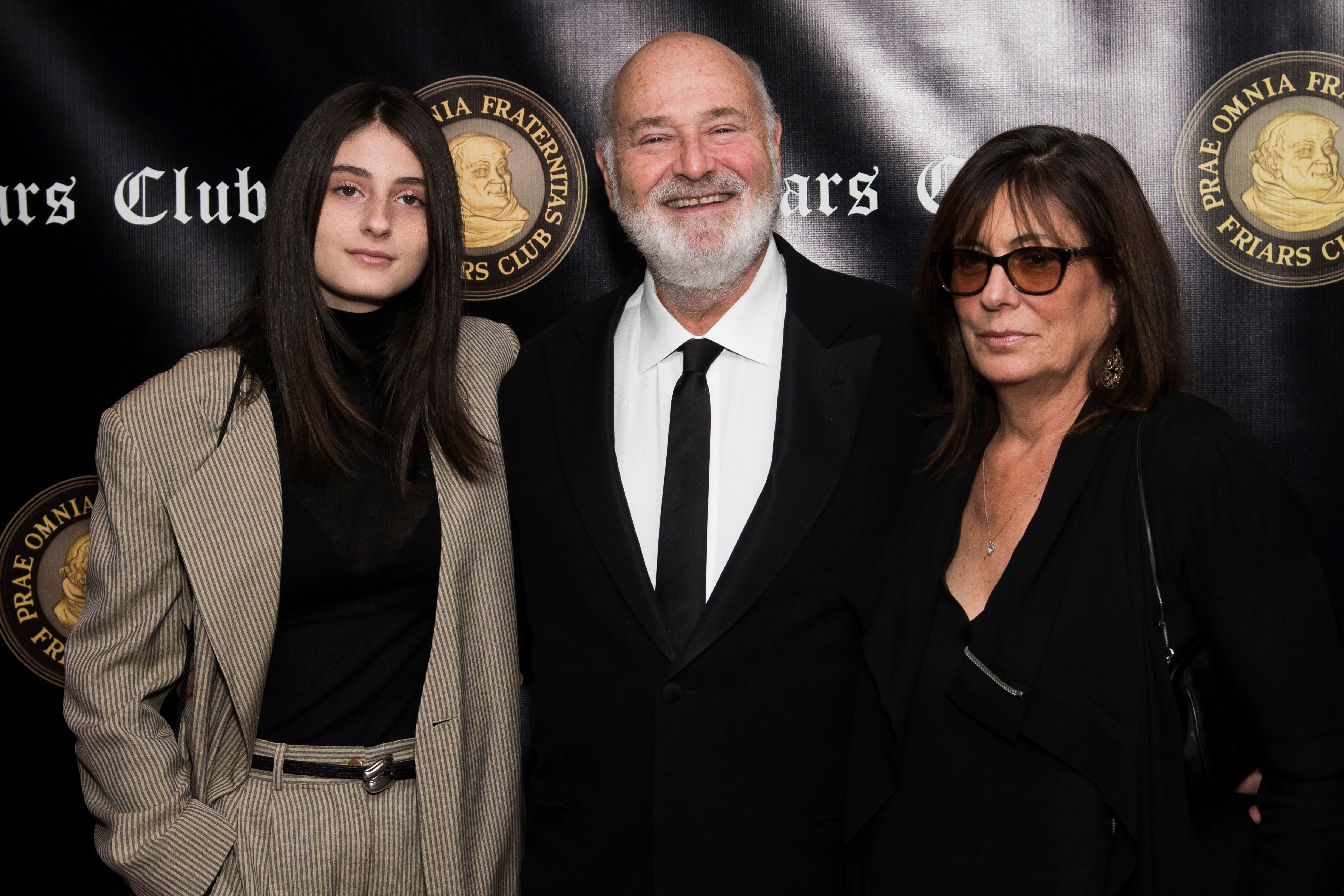 Rony Reiner, left, Rob Reiner and Michele Reiner pictured in 2018