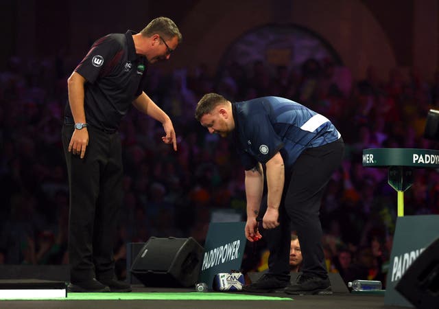 <p>Cameron Mnezies was left bleeding after punching a drinks table in anger after his first-round defeat</p>