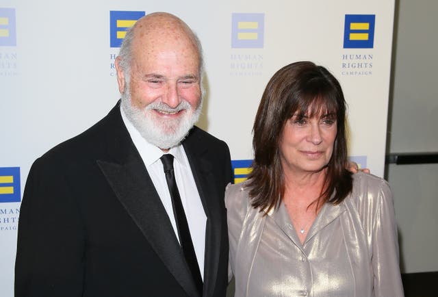 <p>Nick Reiner, the son of Rob and Michele Reiner (pictured), was initially scheduled to appear in court this morning, public court records indicated</p>