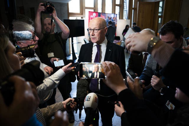 John Swinney issued a statement on Monday (Jane Barlow/PA)