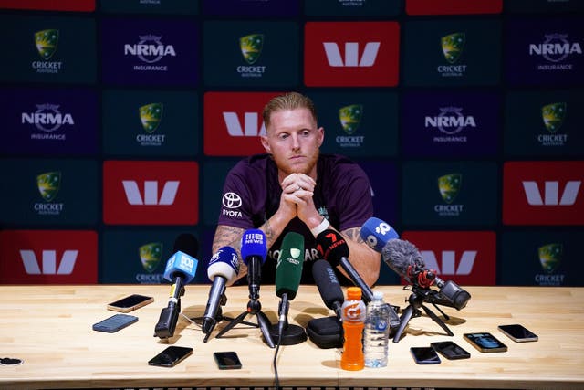 Ben Stokes takes questions ahead of the third Ashes Test in Adelaide (Robbie Stephenson/PA)