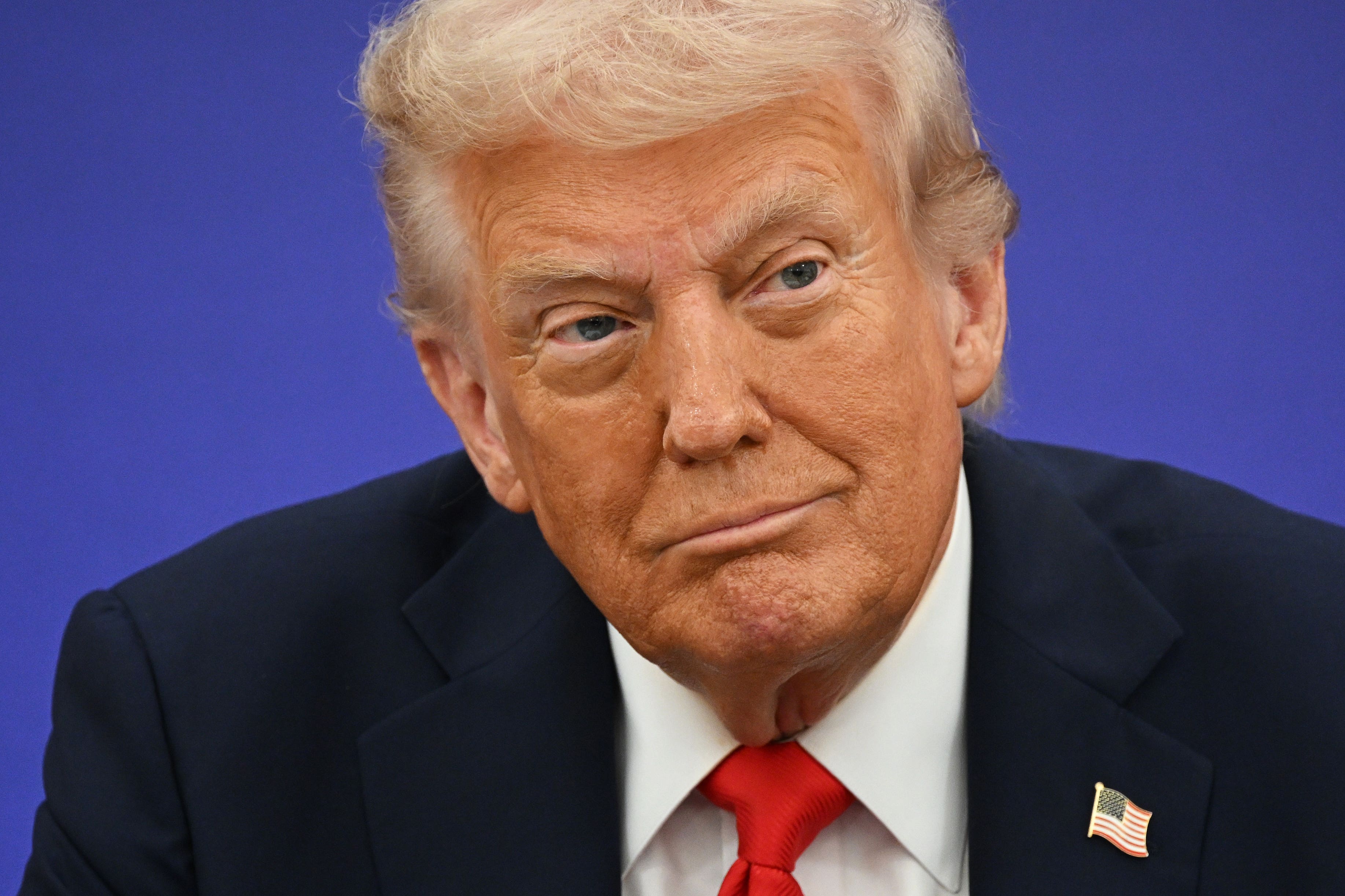 <p>US President Donald Trump is suing the BBC (Leon Neal/PA)</p>