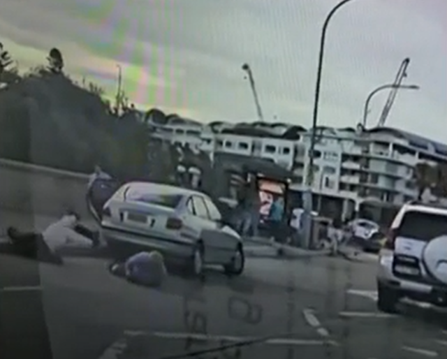 <p>The couple was seen confronting the gunman</p>