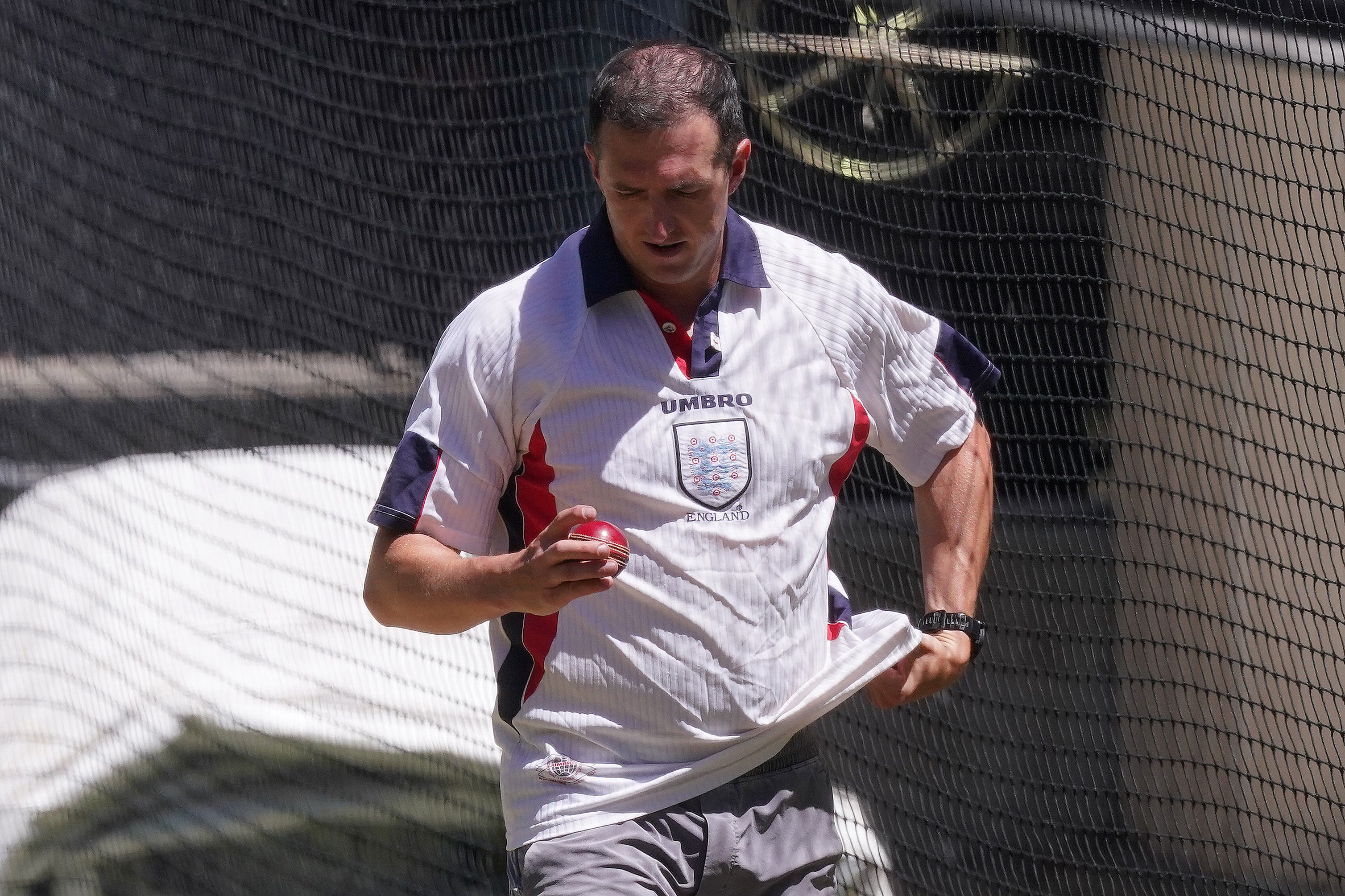 Surrey’s Australian-born bowler Dan Worrall helps out England during a nets session at the Adelaide Oval (Robbie Stephenson/PA)