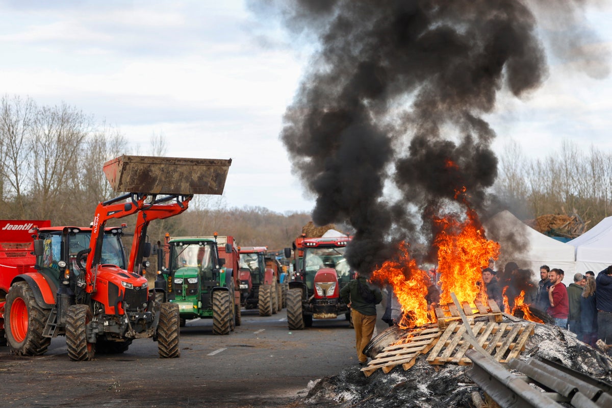 EU likely to delay free-trade deal with South America as French farmers block roads