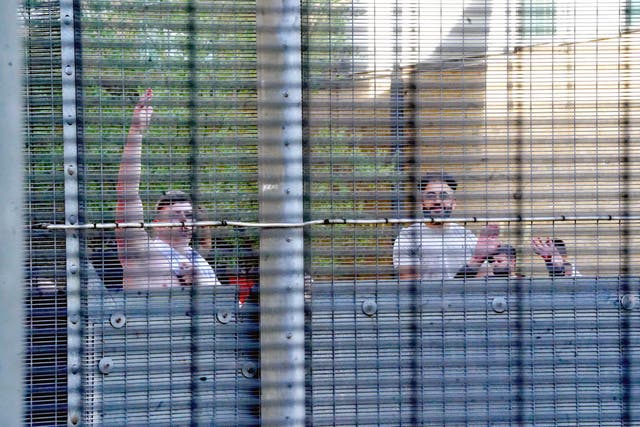 <p>People held at Brook House Immigration Removal Centre at Gatwick</p>