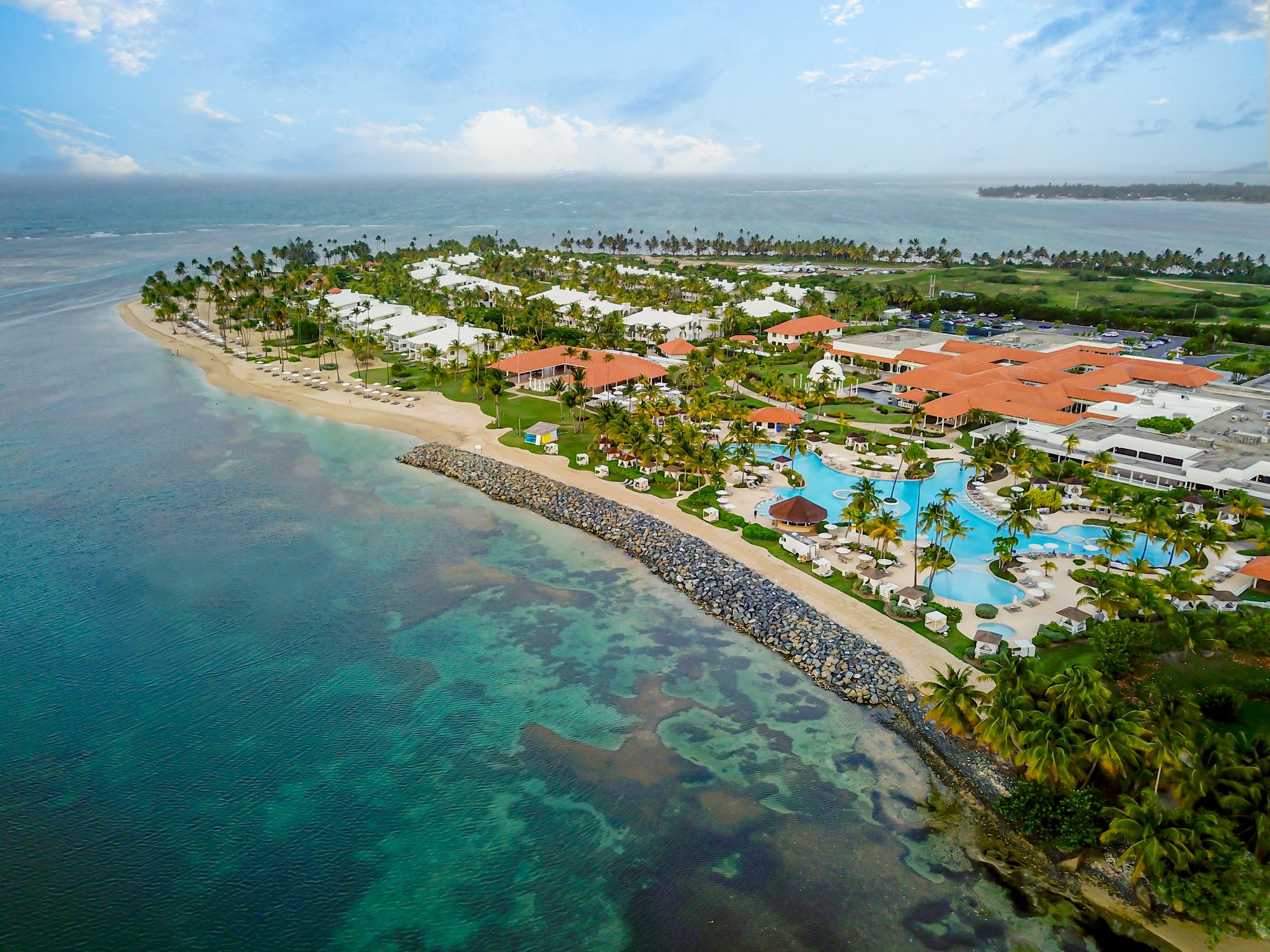 The Hyatt Regency Grand Reserve Puerto Rico has a vast lagoon-style pool that ranks as one of the Caribbean’s biggest