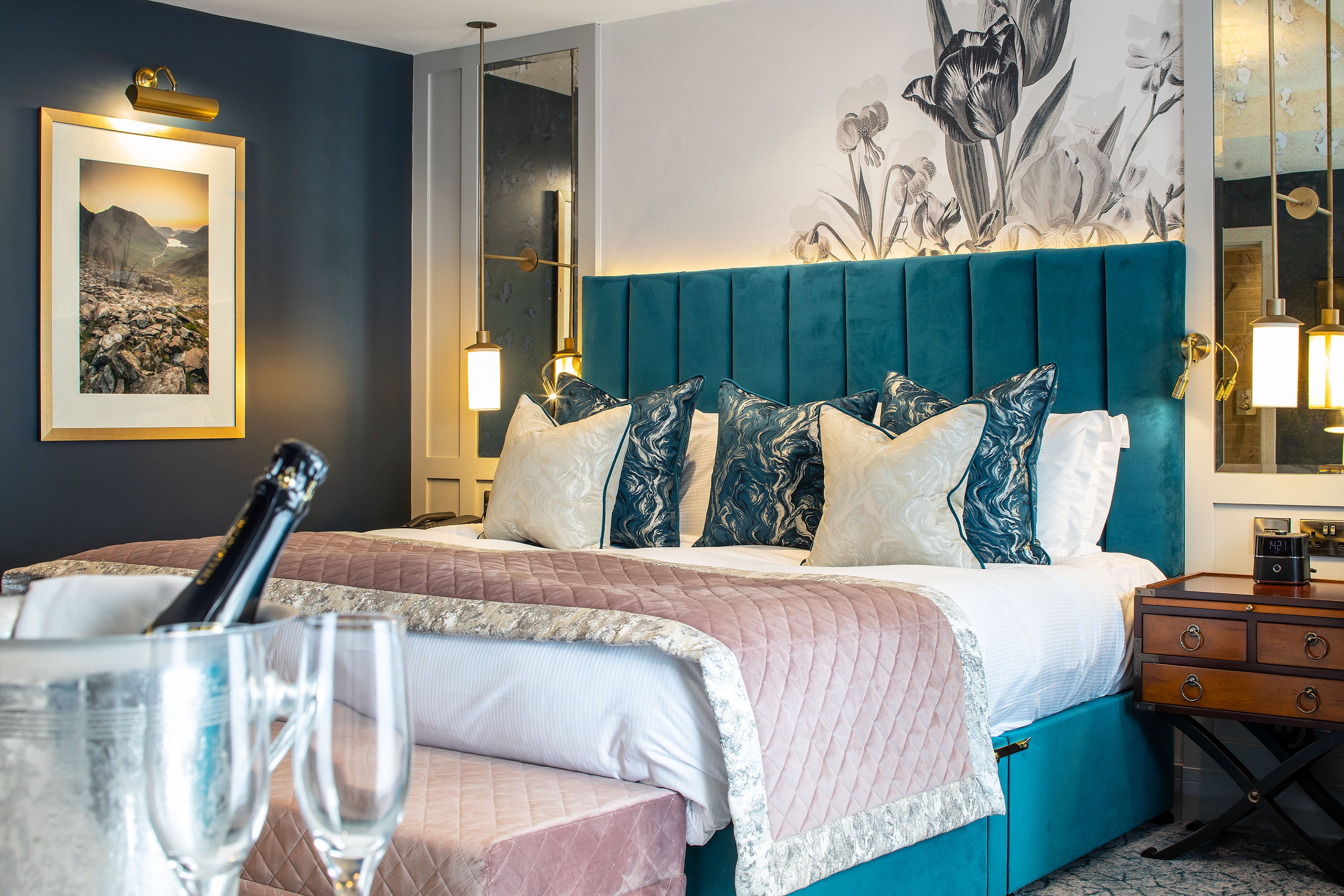 Bedrooms at Armathwaite Hall have subtle modern touches