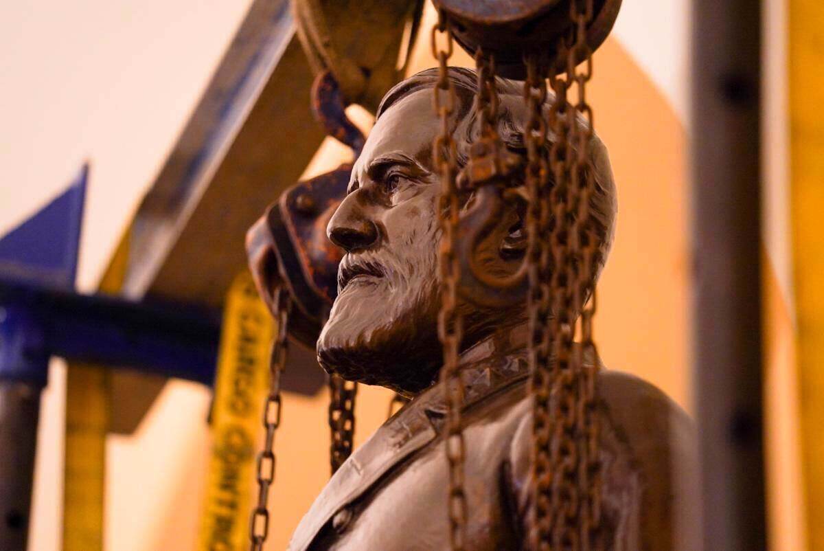 The new statue replaces that of Confederate Gen. Robert E. Lee which was removed several years ago.