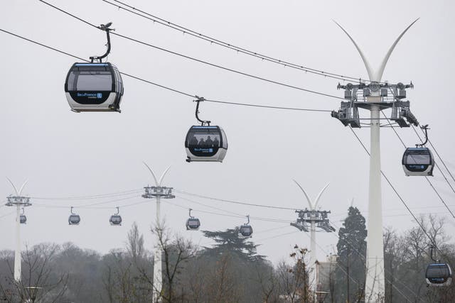 <p>First urban cable car "C1" in Ile-de-France region during its official launch, in between Creteil Pointe du Lac and Villeneuve-Saint-Georges, on the outskirst of Paris</p>