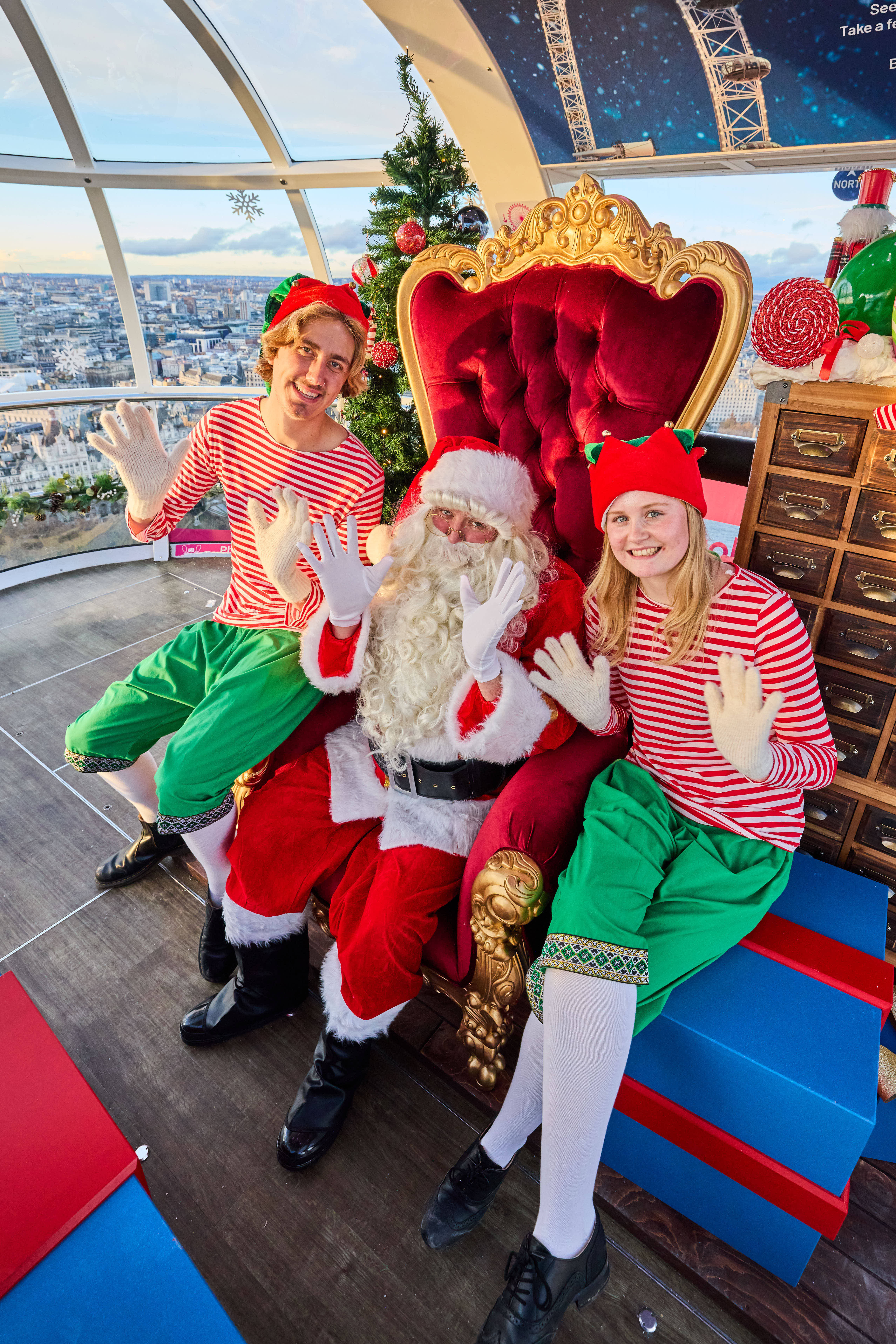 Soak up the sights with Father Christmas on the London Eye
