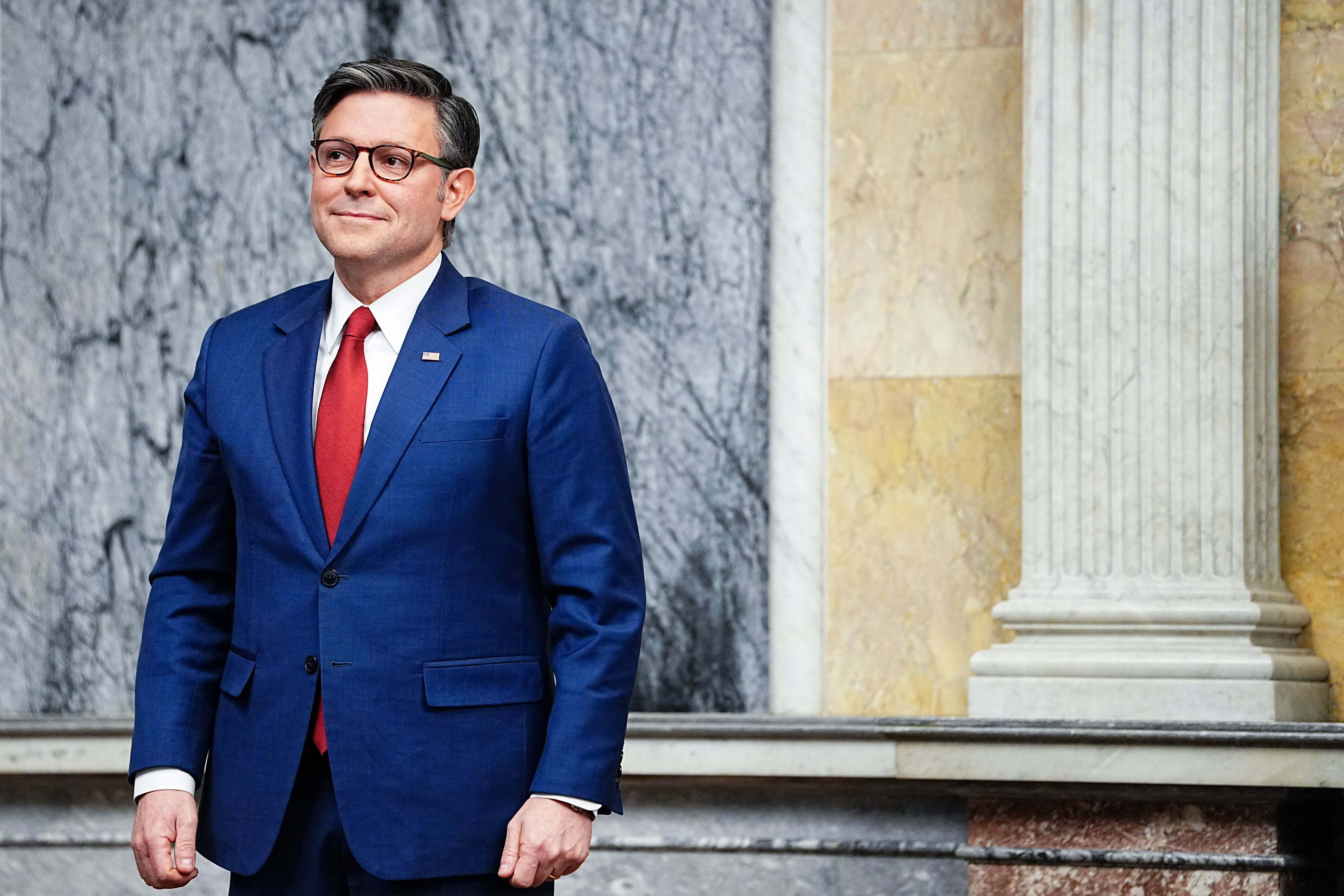 House Speaker Mike Johnson, pictured Wednesday, has seen some of his party side with Democrats over healthcare subsidies