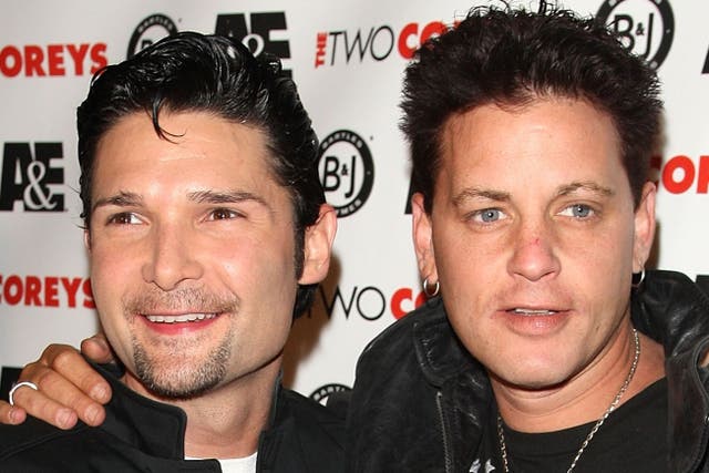 <p>Corey Feldman and Corey Haim attending the premiere of their reality show 'The Two Coreys' in Hollywood in 2007</p>