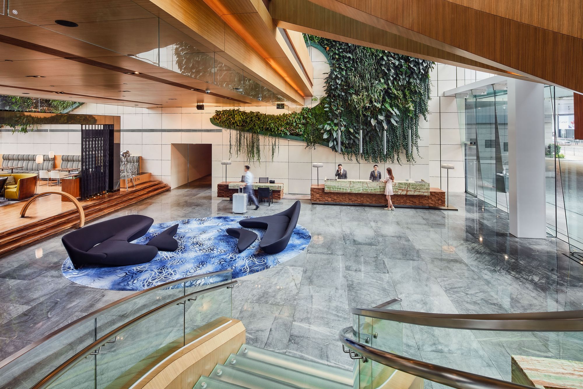 Asia's largest wall garden wraps around the interiors at Hotel Icon