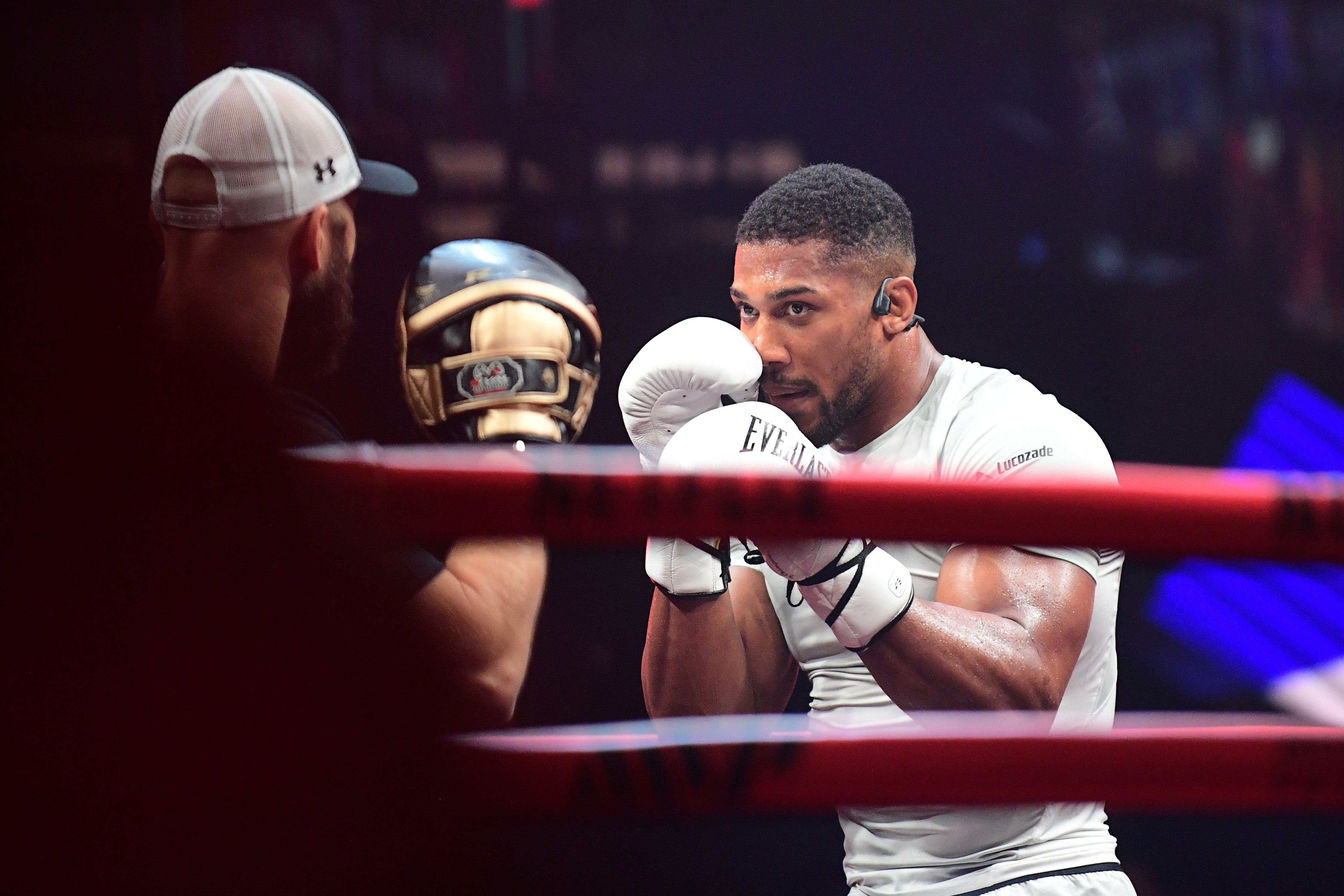 Anthony Joshua during an open workout at the LIV Night Club