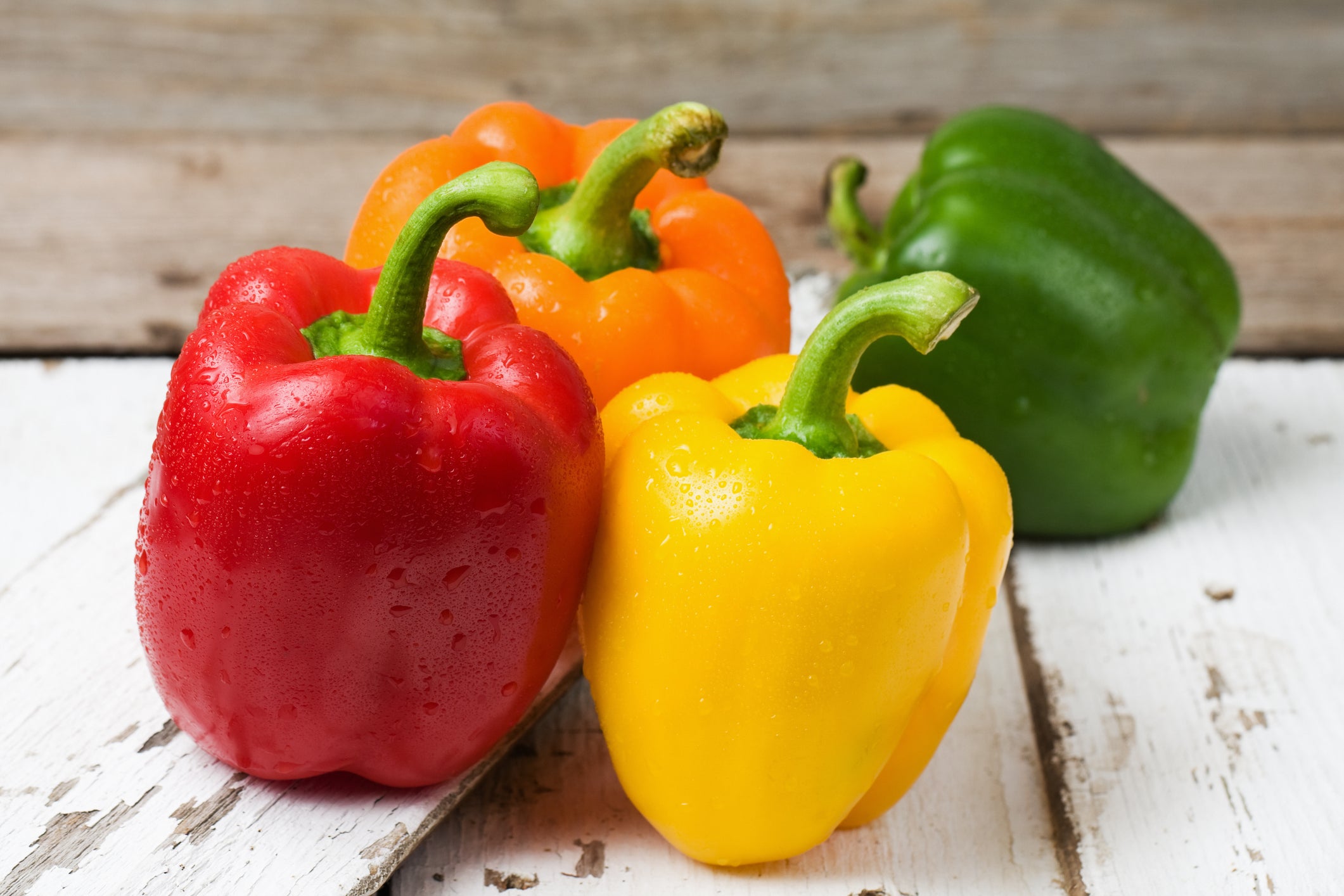 Bell peppers are high in antioxidants