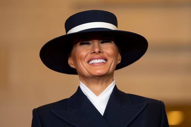 <p>‘Melania’ follows the first lady in the 20 days leading up to her husband’s second inauguration. The first lady in her infamous hat at the ceremony </p>