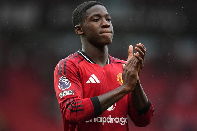 Manchester United midfielder Kobbie Mainoo is yet to start a Premier League game this season (Martin Rickett/PA)