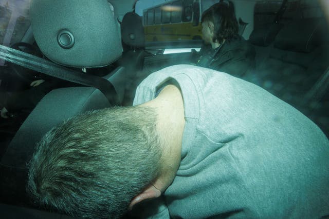 Connor Pollock arriving at Downpatrick Magistrates’ Court last week (Liam McBurney/PA)