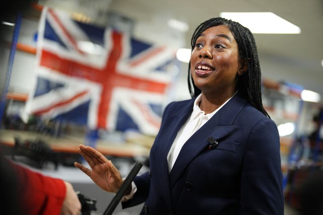 Kemi Badenoch ruled out a return to national service, saying young people would fight for Britain if the country offered them ‘hope’ (Jordan Pettitt/PA)