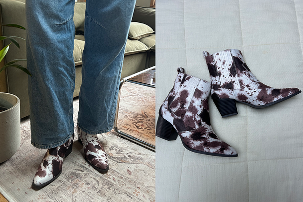 best women's boots indybest review George cow print western ankle heel boots