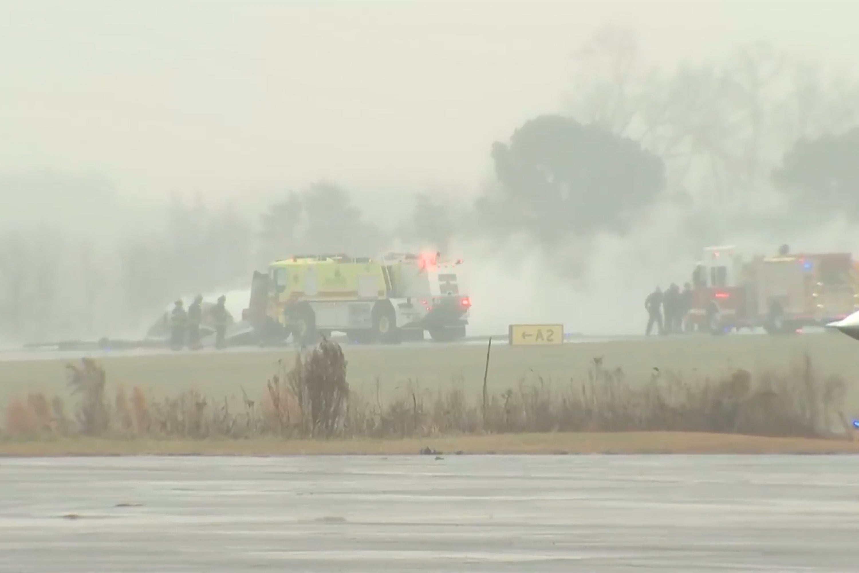 Firefighting crews raced to the crash site at a regional airport in Statesville, N.C.