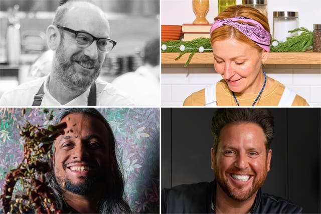 <p>(From top left, clockwise) Ian Boden, Christina Tosi, Chetan Shetty and Scott Conant share their recipes with ‘The Independent’</p>