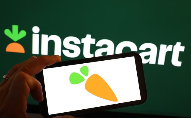 <p>The Instacart logo is displayed on a computer monitor on August 28, 2023 in San Anselmo, California</p>