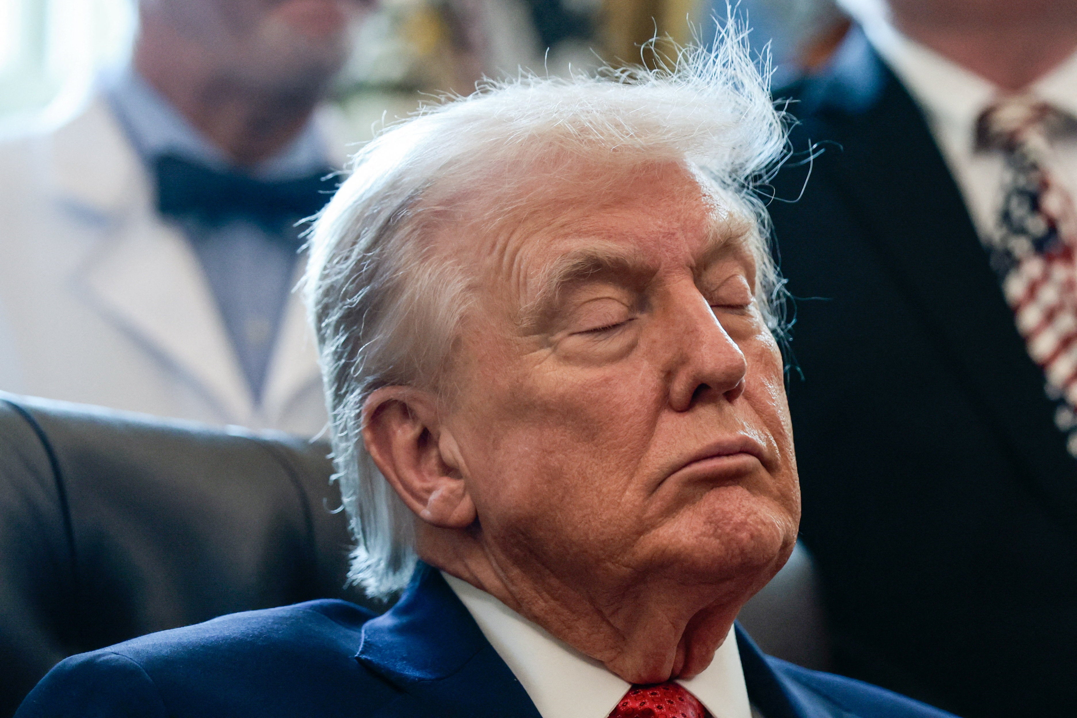 California Governor Gavin Newsom has continued to troll Donald Trump after the president’s eyes were seen drooping during an afternoon event with the press