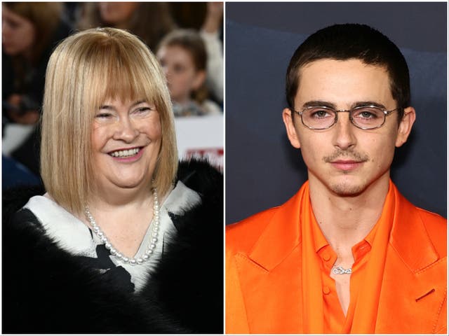 <p>Susan Boyle and Timothee Chalamet</p>