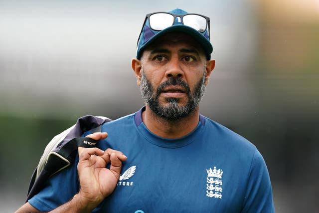 Spin bowling coach Jeetan Patel was sent out to defend England’s performance (Mike Egerton/PA)