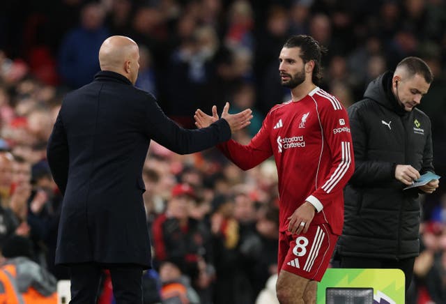 <p>Szoboszlai was forced off in the closing stages of Liverpool's win over Brighton </p>