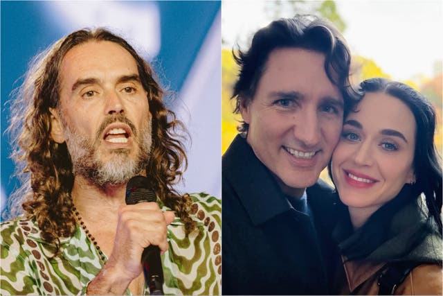 <p>Russell Brand, Justin Trudeau, Katy Perry</p>