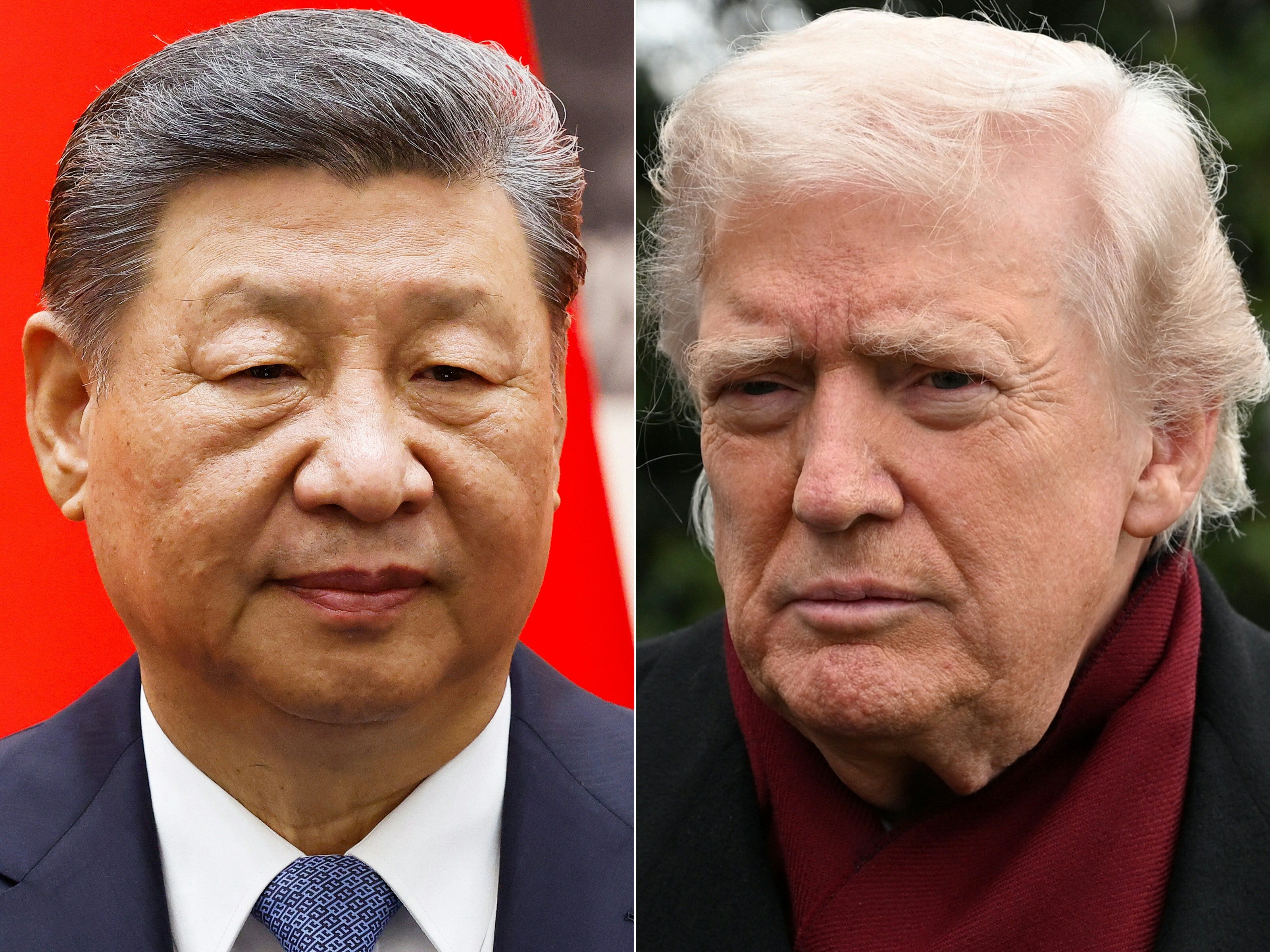 China's president Xi Jinping in Beijing on 12 November 2025 and US president Donald Trump in Washington, DC on 22 November 2025