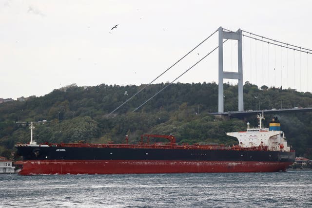 <p>Crude oil tanker Qendil on the Bosphorus in Istanbul (file image)</p>