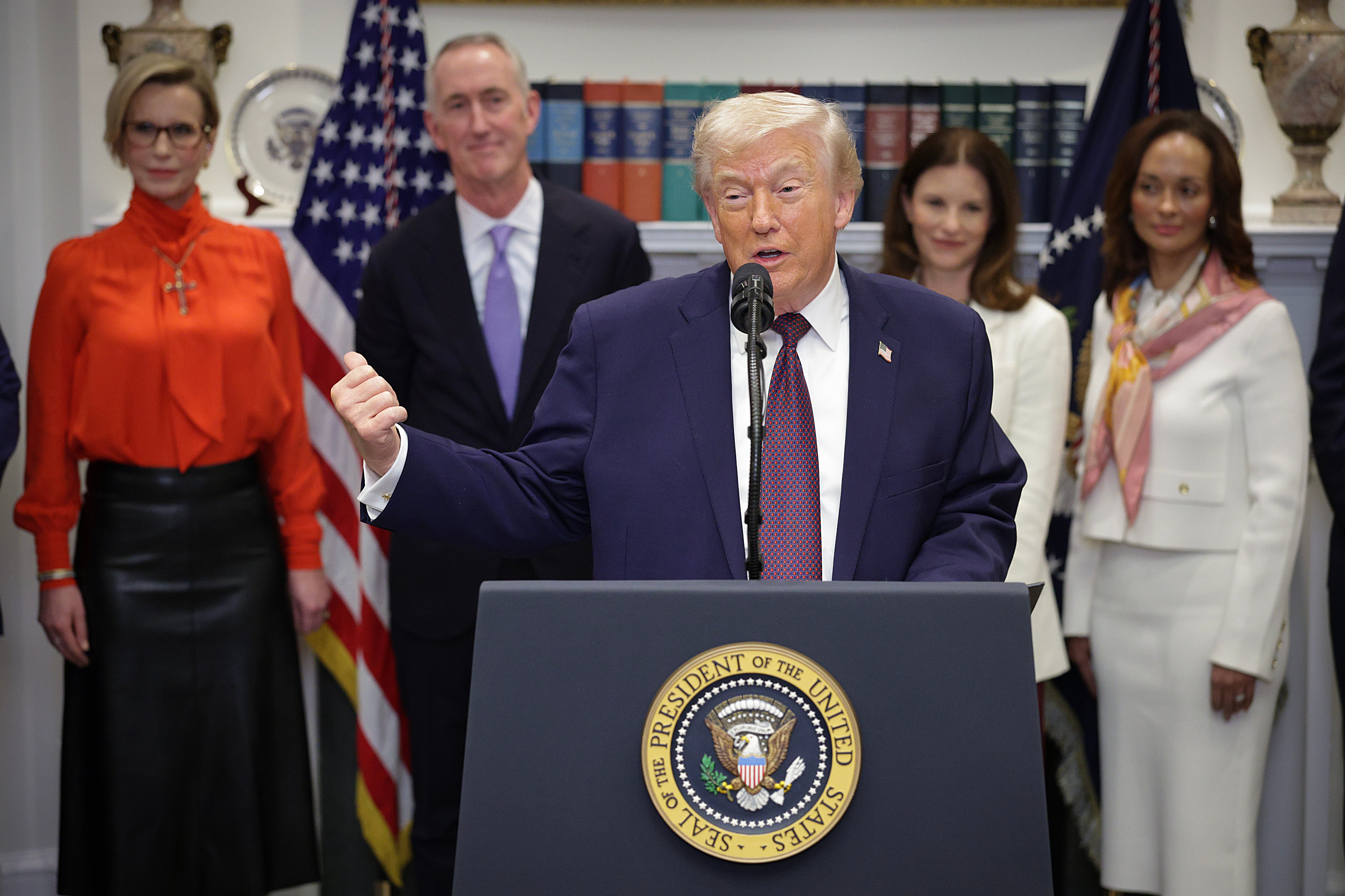 <p>President Donald Trump announced more drug companies signed on to his prescription drug program in his push to lower prices. </p>