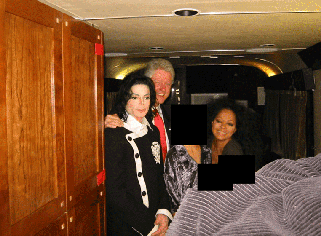 Images of Jeffrey Epstein with Bill Clinton, Michael Jackson and others.