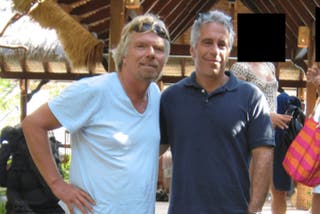 Richard Branson pictured with Jeffrey Epstein