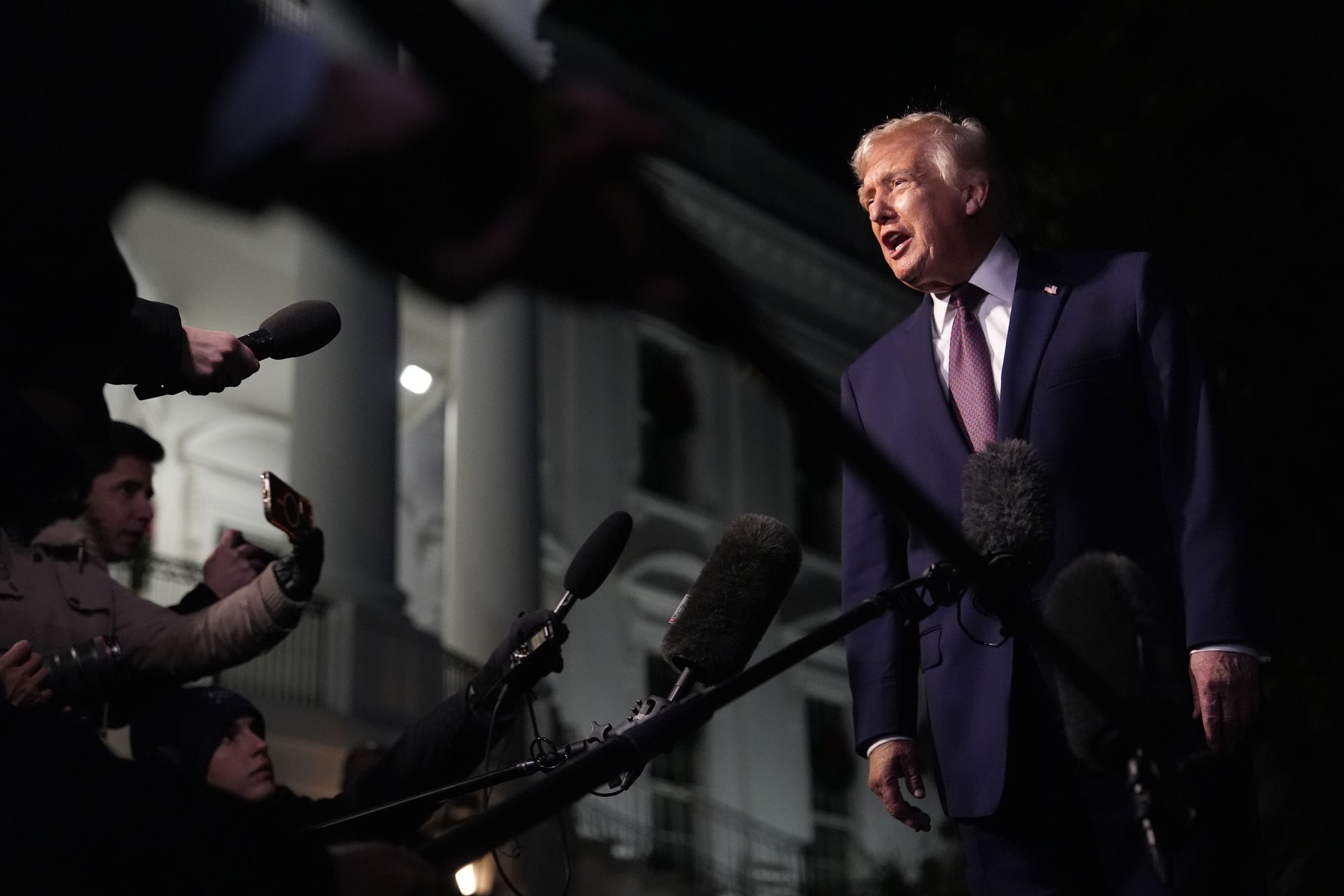 Trump briefly spoke to reporters but ignored questions on the Epstein files