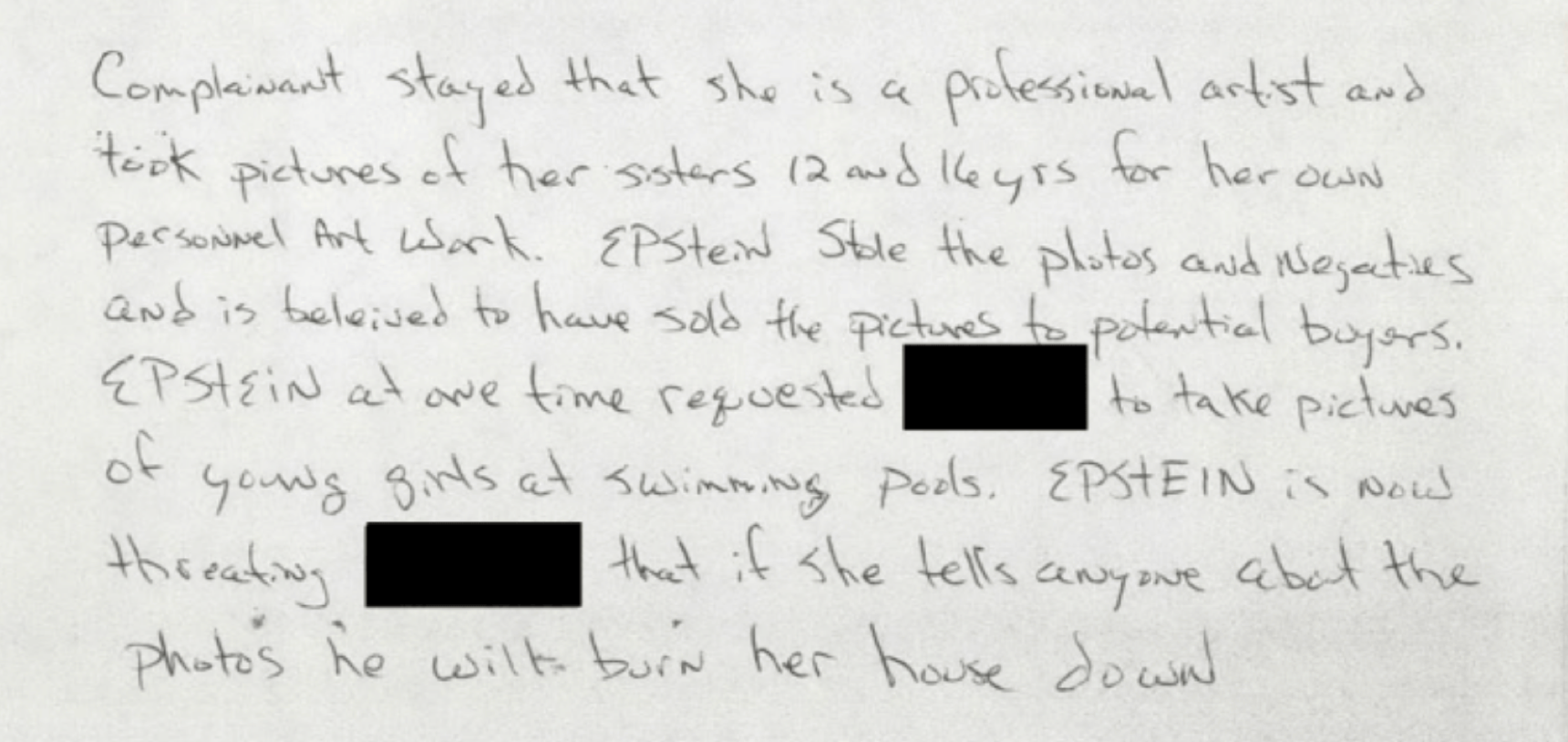 One document that did come to light was a 1996 FBI complaint made by Farmer’s sister, Maria Farmer, another Epstein survivor