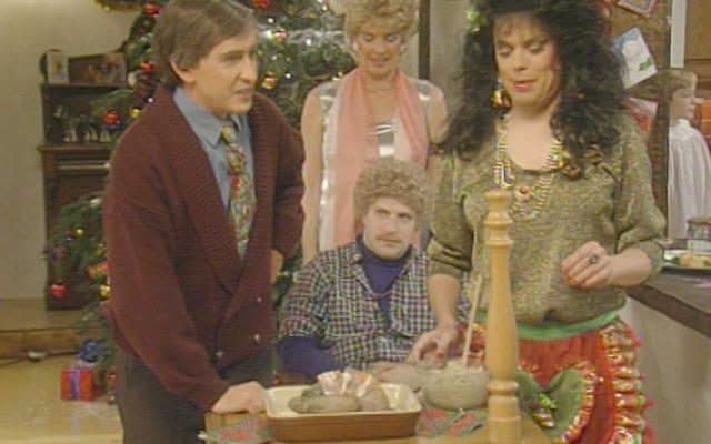 Steve Coogan, Doon Mackichan, Patrick Marber and Kevin Eldon in 'Knowing Me, Knowing Yule'