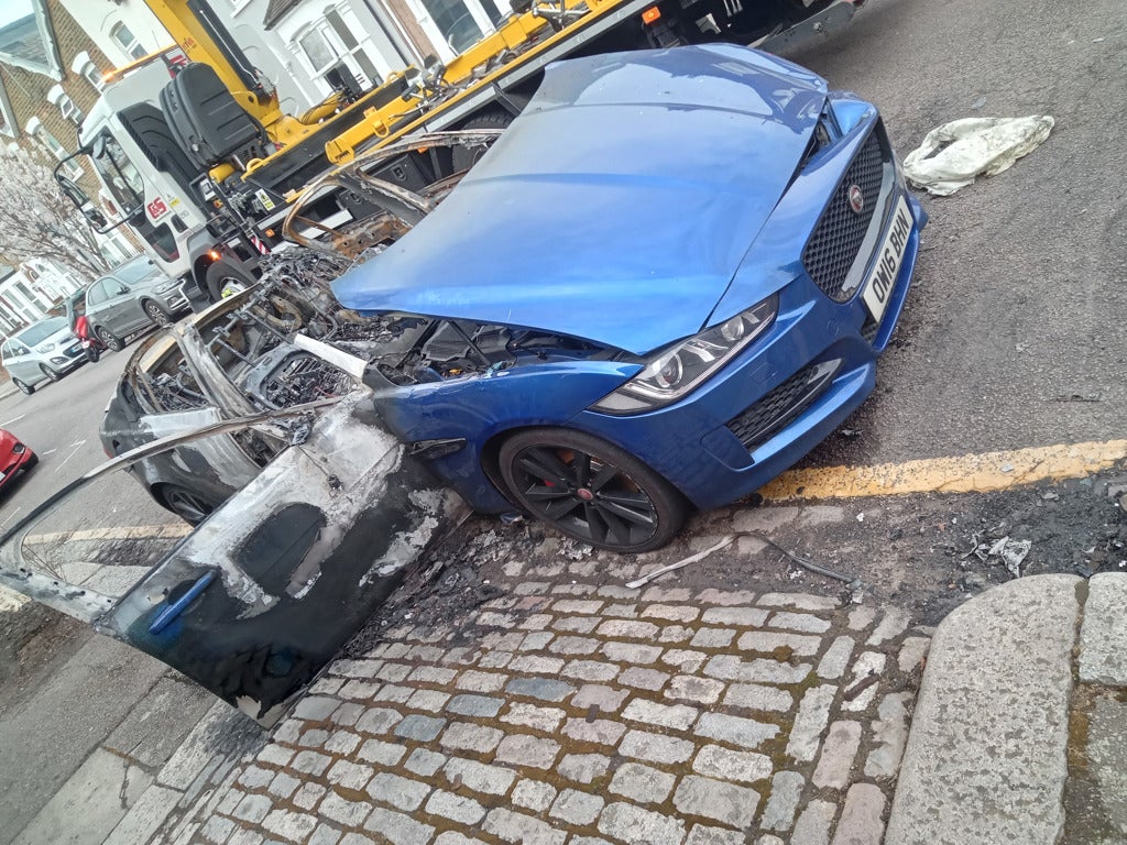 A stolen car used in the shooting in Tottenham