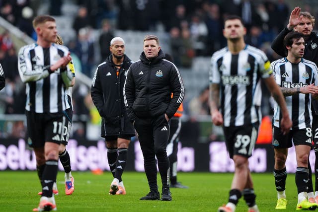Newcastle boss Eddie Howe was unhappy that his side was not awarded a second-half penalty during the 2-2 Premier League draw with Chelsea (Owen Humphreys/PA)