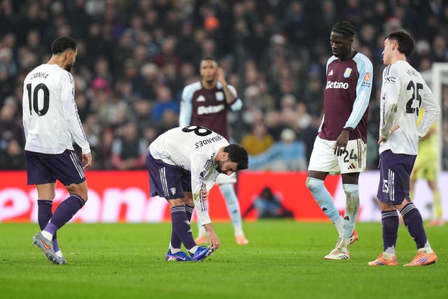 <p>Bruno Fernandes was replaced at half-time during Man Utd's clash with Aston Villa</p>