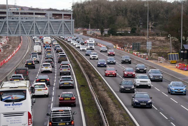 The AA predicts there will be 24 million cars on the road on Monday (PA)