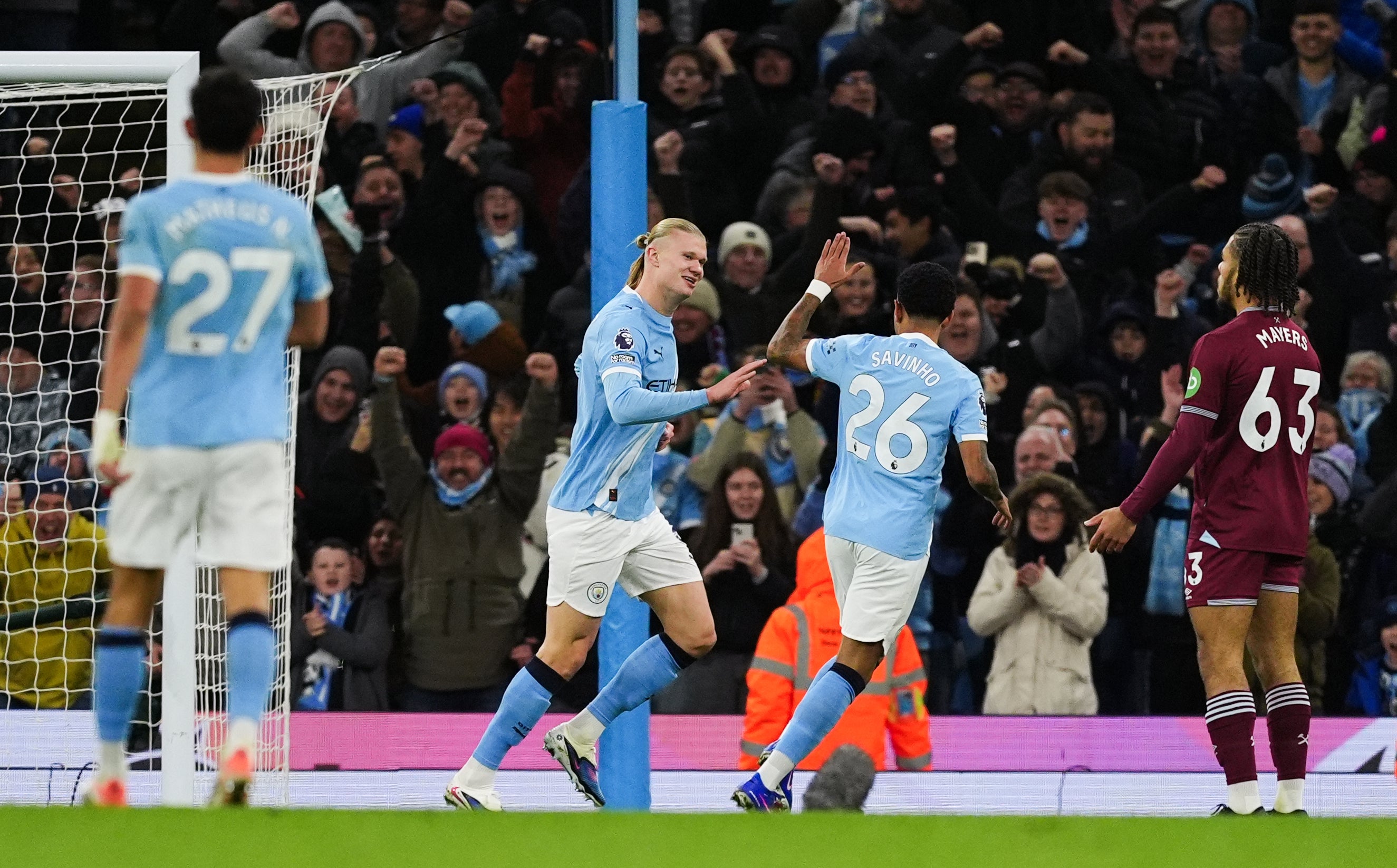 Erling Haaland scored twice as City comfortably saw off West Ham on Saturday (Martin Rickett/PA)